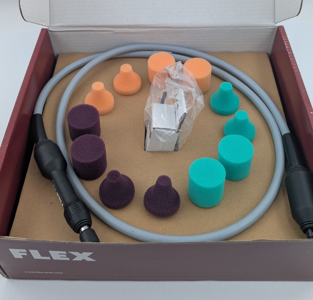 Flex FS-140 Flexible Shaft Set Extension Kit With 12 Pads for PXE80 Polisher